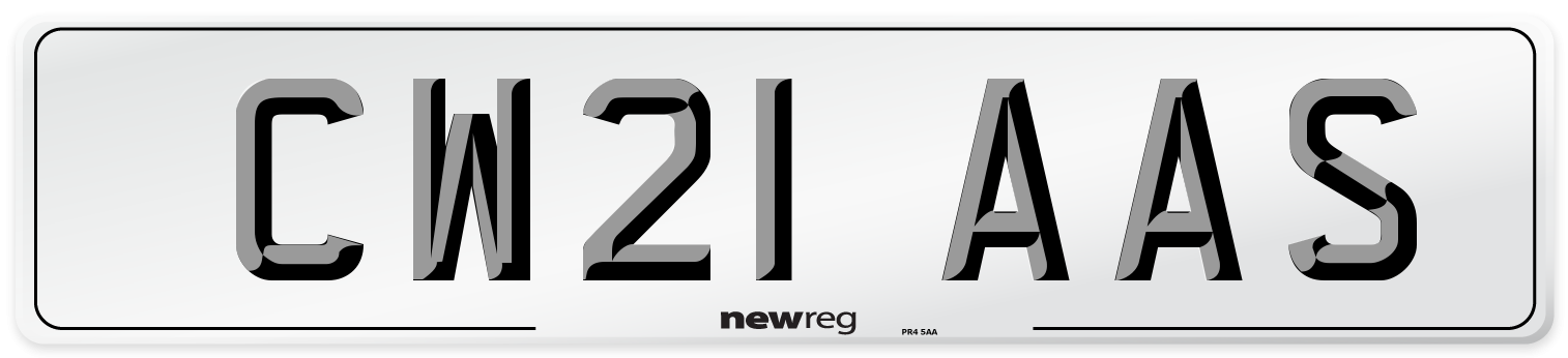 CW21 AAS Number Plate from New Reg